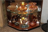 10pcs Carnival Glass; amethyst, marigold,
