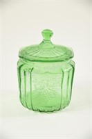 Hand Blown Depression Glass Biscuit Container