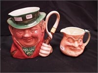 Two character pitchers: one marked Beswick of a