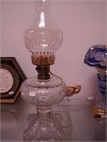 Vintage Lion & Baboon pattern kerosene lamp
