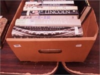 Box of books on Abraham Lincoln including