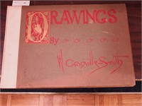 Oversize vintage art book, "Drawings by W.