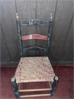 VINTAGE THATCHED WOODEN CHAIR
