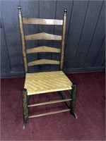 VINTAGE WOODEN THATCHED CHAIR
