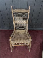 VINTAGE WICKER ROCKING CHAIR VERY WELL MADE