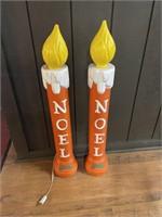 CHRISTMAS BLOW MOLD ELECTRIC NOEL CANDLES (2)
