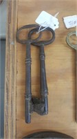 2 Antique Iron Door keys