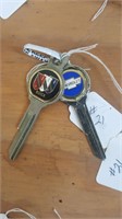 2 Vintage Un-cut Car Keys Buick + Chevrolet