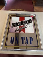 MICHELOB LIGHT BEER SIGN MIRRORED