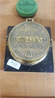 Neptune Meter Co. Brass Water Meter on Marble Base