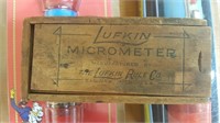 Antique Lufkin Wood Micrometer Box Only