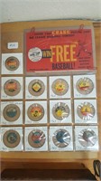 1963-64 Crane Potato Chip Baseball Pinback Pins