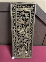 ANTIQUE CHINESE CARVED CLAY WALL PLAQUE