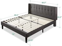 ZINUS Dori Upholstered Platform Bed Frame, King