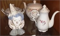 Teapots, Sugar Bowl and Sad Clown