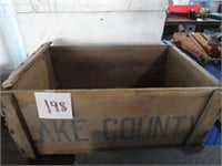 Vintage Lake County Wood Box