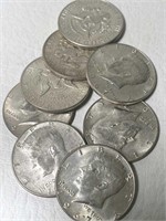 (8) Silver Kennedy 50 Cent 1967