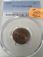 1898 Ind-1 Cent MS63RB