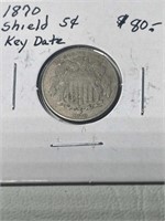 1870 Shield 5 Cent