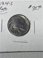 1914-S Buff 5 Cent Rare