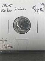 1905 Barber 10 Cent High Grade