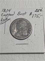 1834 Capped Bust 25 Cent Rare