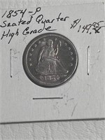 1854 Seated 25 Cent High Grade