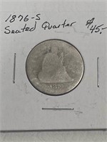 1876-S Seated 25 Cent