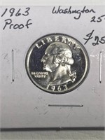 1963-Proof Wash 25 Cent