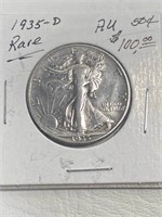 1935-D Walker 50 Cent Rare Value $100