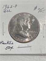 1962-P Franklin 50 Cent BU