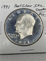 1971-Silver Proof Ike $1 Cameo Rare