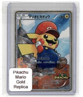 Mario Pikachu Gold Replica Card