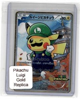 Mario Pikachu Luigi Gold Replica Card