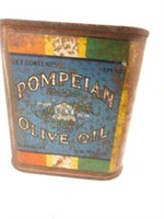 Vintage Pompeian Olive Oil metal tin