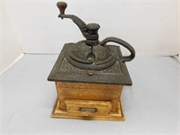 Beautiful antique cast and wooden coffee grinder