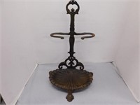 Antique cast fireplace tool holder, 16.5 x 11.5