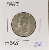 1947S Washington Quarter MS65
