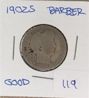 1902S  Barber Quarter Good