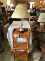 SMALL TABLE SHELF W DRAWER, LAMP