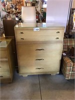 VINTAGE BLONDE CHEST OF DRAWERS (matches lot #