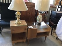 NIGHT STAND/ END TABLE, LAMPS (2 pc table)
