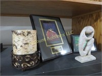 birch candle w holder stone figure frames