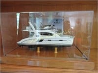 Aquila model boat in acrylic case catamaran