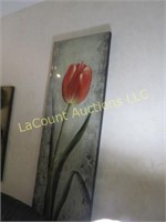 nice flower tulip wall decor apx 60" x 20"
