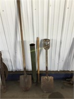 2 spades and a post driver