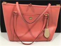 Coach Peyton Leather Double Zip Closure Bag In