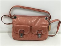 Coach Coral Leather Dual Pocket shoulder bag with