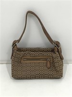 Coach handbag with zippered compartments and