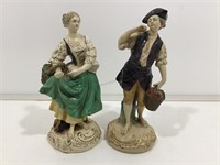 Pair of Vintage Borghese Chalkware Figurines
